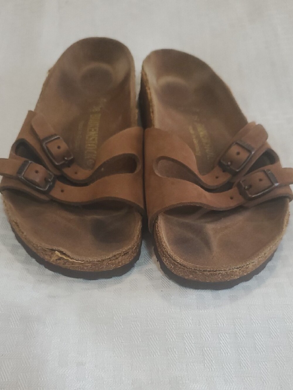 Birkenstock Brown Double Buckle Slide Sandals - Picture 11 of 14